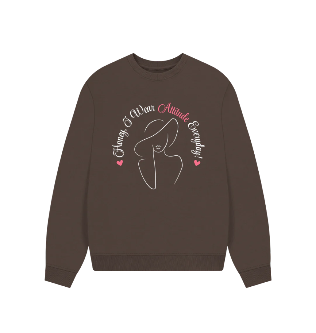 Chocolate Women's Oversized Jumper | 100% GOTS Certified Organic Cotton - WOJ_002