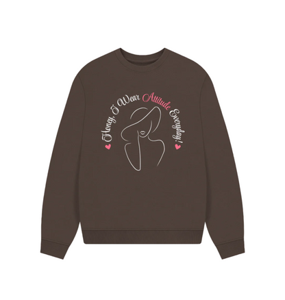 Chocolate Women's Oversized Jumper | 100% GOTS Certified Organic Cotton - WOJ_002